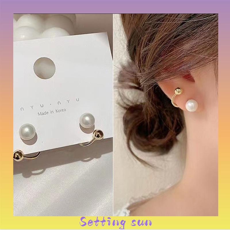 Anting Mutiara Temperamen Anting Desain Sederhana Wanita S925 Anting Kepribadian Perak S925 TN