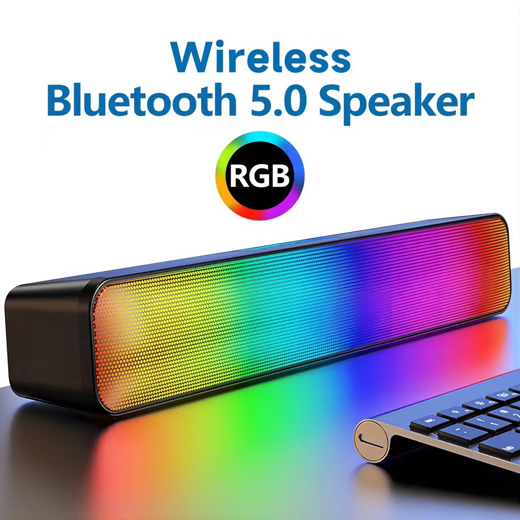 【COD】AFS Speaker Bluetooth Soundbar Sound bluetooth RGB Light Computer TV Phone TF Multifunction Speaker Bluetooth Bass - S19