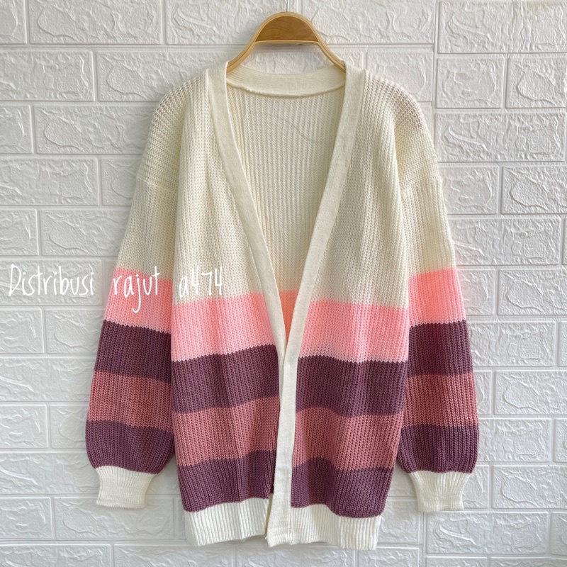 CARDIGAN LONG RAJUT OVERSIZE MOTIF BLASTER