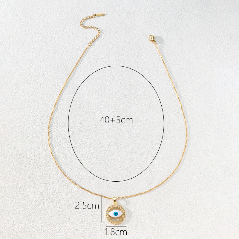 Kalung Rantai Dengan Liontin Bentuk Mata Warna-Warni element