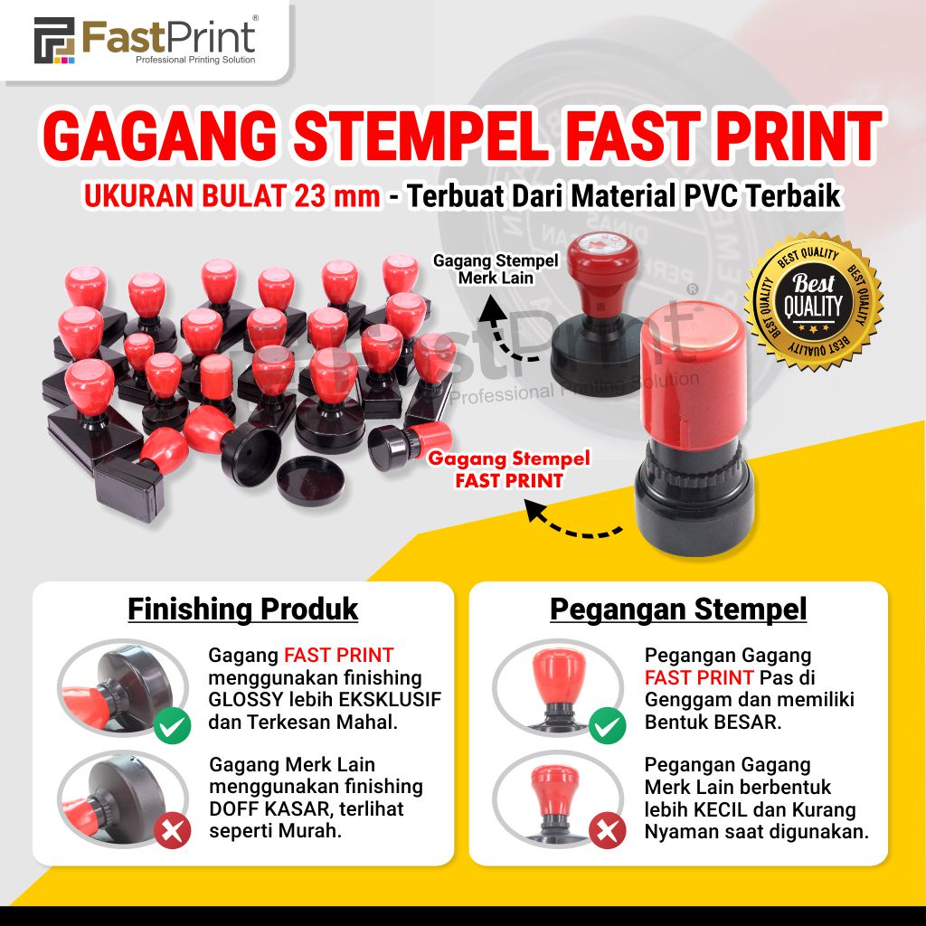 

Gagang Stempel Flash Bulat Ukuran D23 23MM