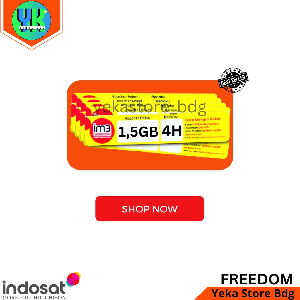 Voucher Kuota Indosat Harian 1,5GB Masa Aktif 3 Hari ZONA JABAR