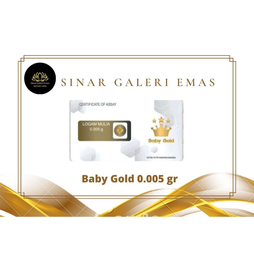 Jual BABY GOLD Reguler Series 0.005 Gram Kemasan Laminating TERMURAH