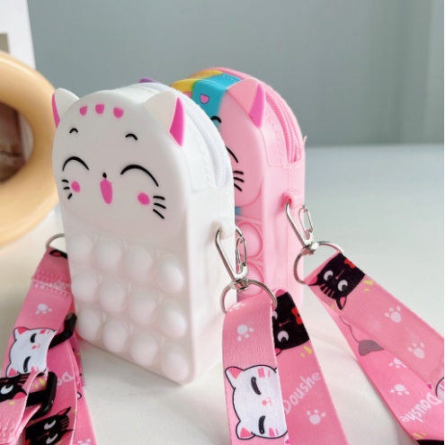 TAS ANAK POP IT FASHION SELEMPANG / TAS POP IT ANAK JELLY CAT KUCING/ TAS POP IT ANAK MURAH - P-033