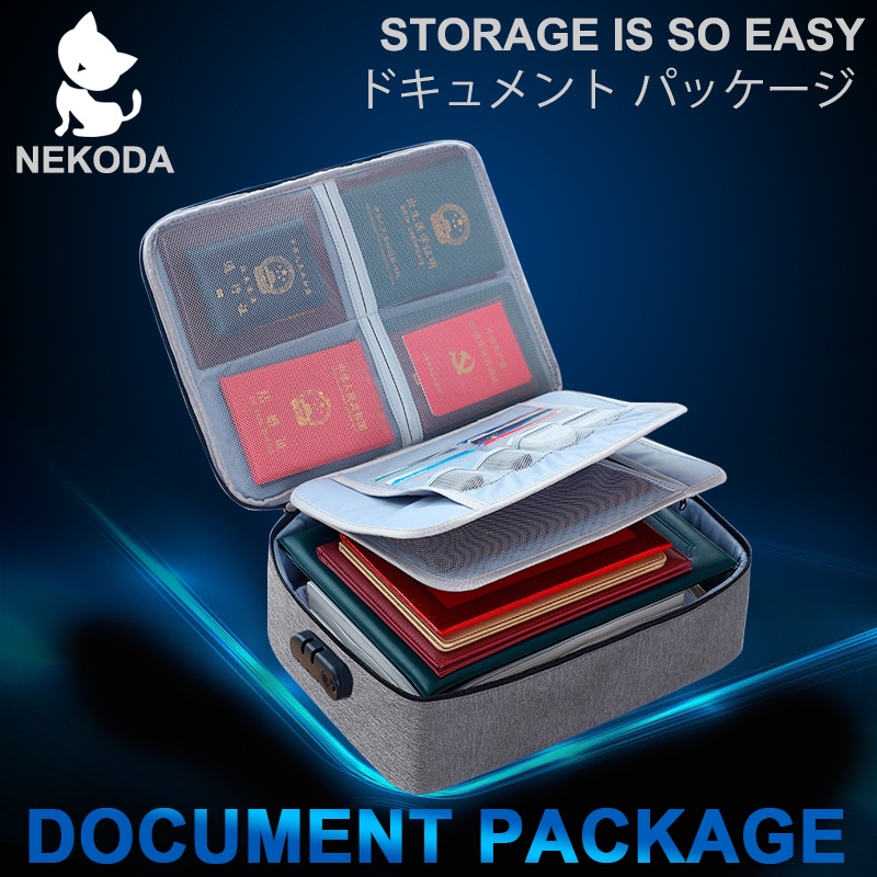 Tas Dokumen dengan Kunci 3 digit Tempat Dokumen Aman Kunci 3 PIN Document Storage Box Kunci Password Tas Dokumen Anti Air Password Travel Bag Penyimpanan Dokumen File Penting Surat Akta Tanah Rumah Ijazah Sertifikat Legalistas