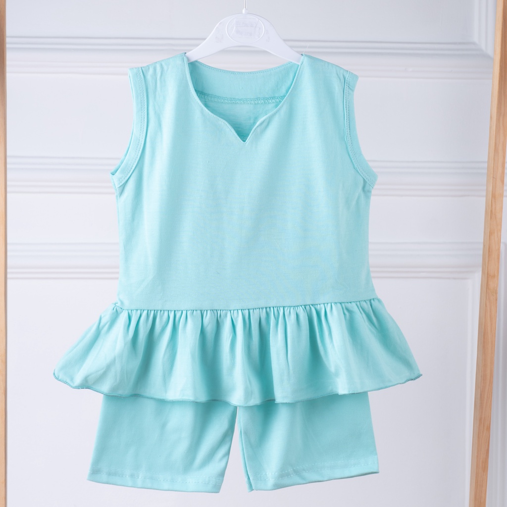 IL - SET SINGLET BRINA ANAK PEREMPUAN RUFFLE / SETELAN SINGLET RUFFLE TANPA LENGAN BALITA ANAK PEREMPUAN