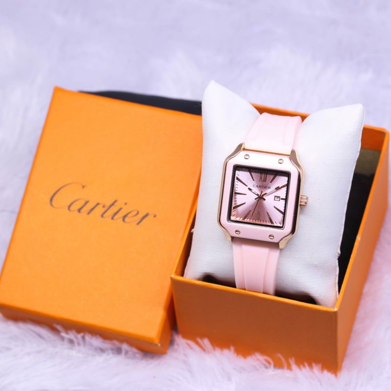 Jam Tangan Cartier Rubber Pria Wanita Terlaris Free Box Kasual