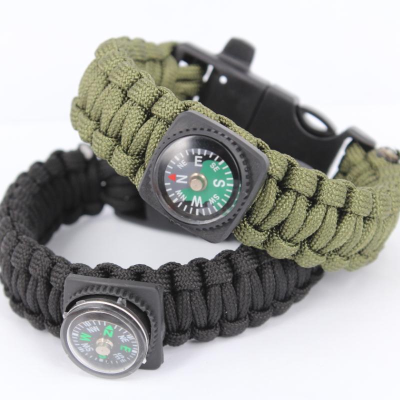 Tali Paracord Multifugsi dengan Pemanti Api Kompas - 15353 - Black