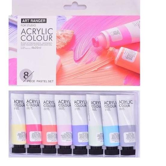 

Hot!! Art Ranger Rangers Pastel Metallic Acrylic Paint / Cat Akrilik set 8x22ml ✓