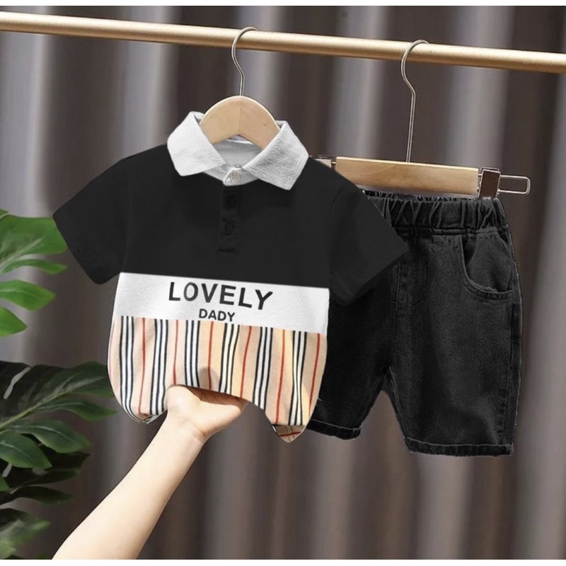 baju setelan anak anak laki laki dan perempuan loveely 1-5 tahun grosir