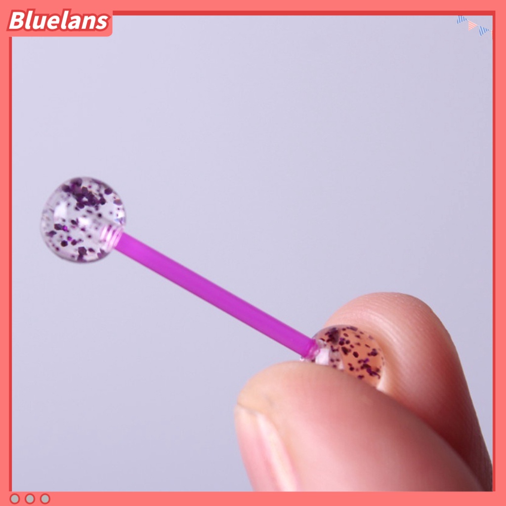 Bluelans 8Pcs Unisex Sequin Nipple Tongue Bars Barbells Rings Body Piercing Stud Jewelry