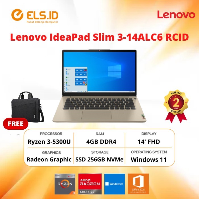 Laptop Lenovo IdeaPad Slim 3-14ALC6 RCID Ryzen 3-5300U 4GB SSD 256GB