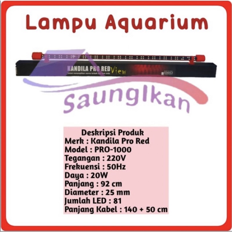 Lampu Led View TANNING Aquarium KANDILA PRO RED View PRO-1000 fit aquarium 100 cm 1000