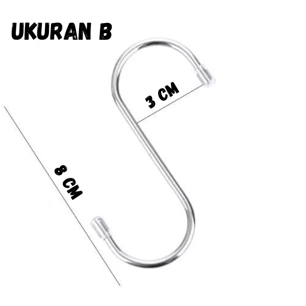 Gantungan S Serbaguna Stainless Steel Cantolan Bentuk S Hanger Hook Pengait Kawat Stainless Steel TERMURAH TERLARIS