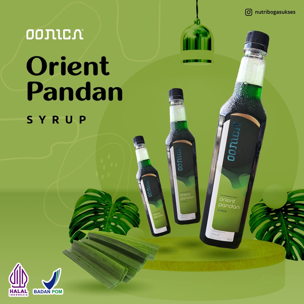 750ml OONICA Orient Pandan Syrup (sirup dengan rasa pandan)