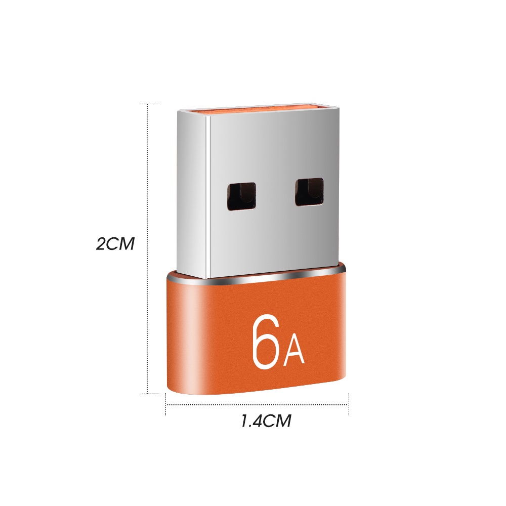 Adapter OTG Konektor Konverter Mini Tipe-C 6A Female Ke USB 3.0 Male Fast Charging