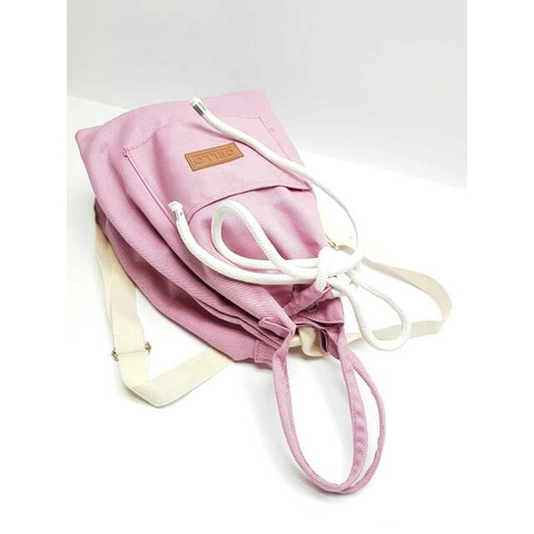 Tas Ransel Canvass  Tas Tali Serut Import Pink Set s1/ Tas Ransel Backpack Canvass remaja