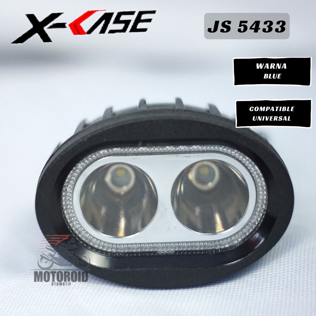 LAMPU STROLOW 2 MATA HIGH KEDIP FLASH AND STAY LED LENSA TEMBAK SOROT DEPAN MOTOR