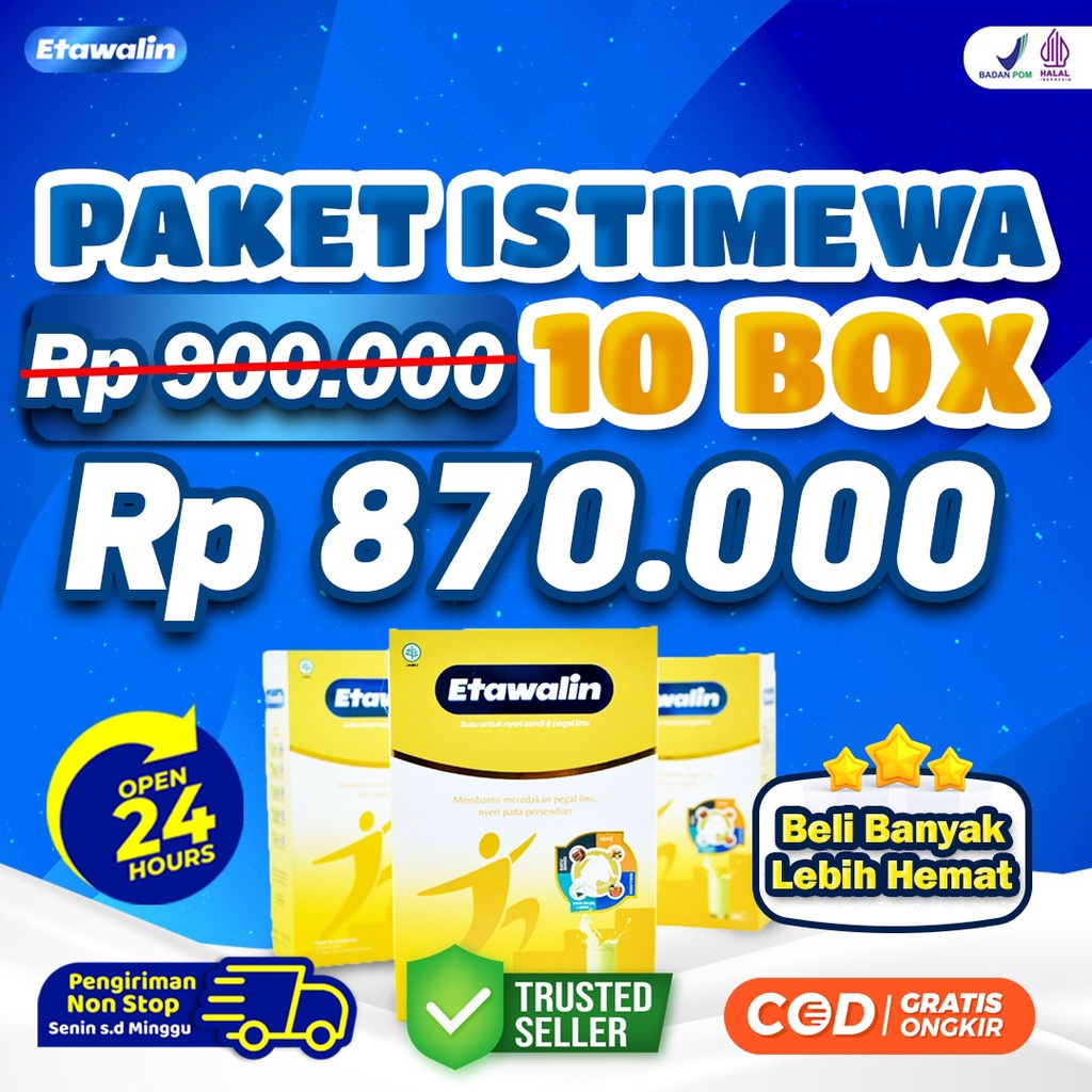 [New] Paket 10 Etawalin – Paket Hemat Etawalin Susu Kambing Etawa Tingkatkan Kepadatan &amp; Kesehatan Tulang Sendi Susu Anti Asam Urat Rematik Reumatik Nyeri Sendi 250gr
