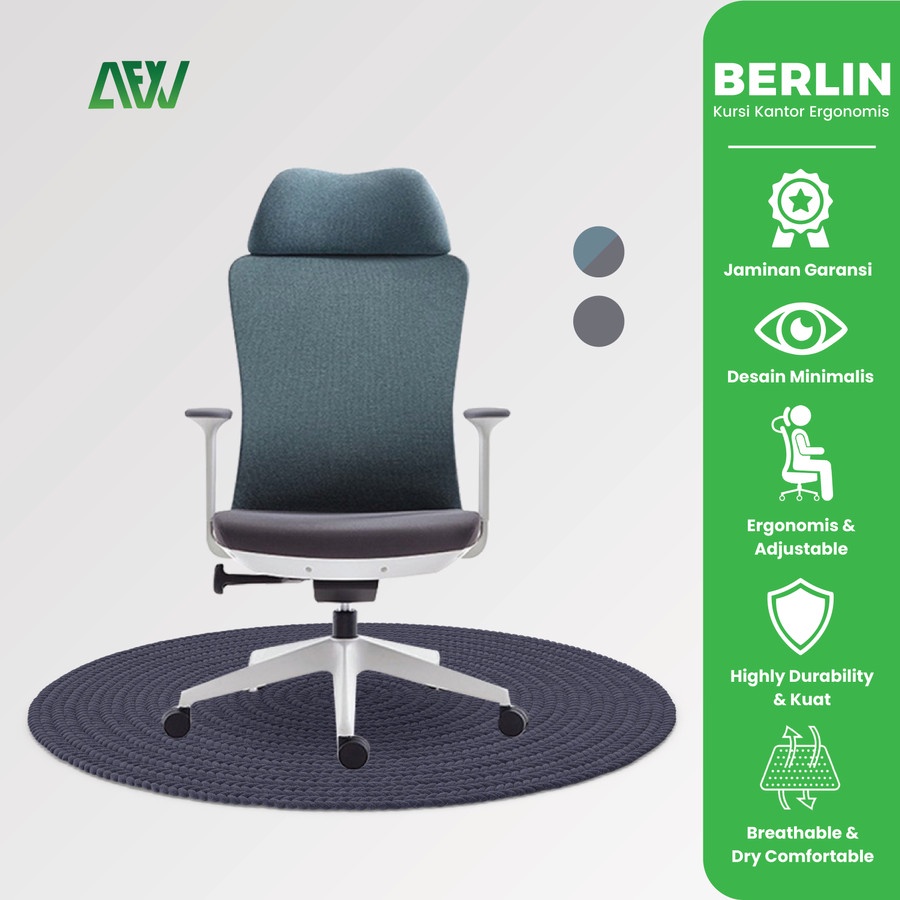 BERLIN Kursi Komputer Kantor Office Chair Ergonomis