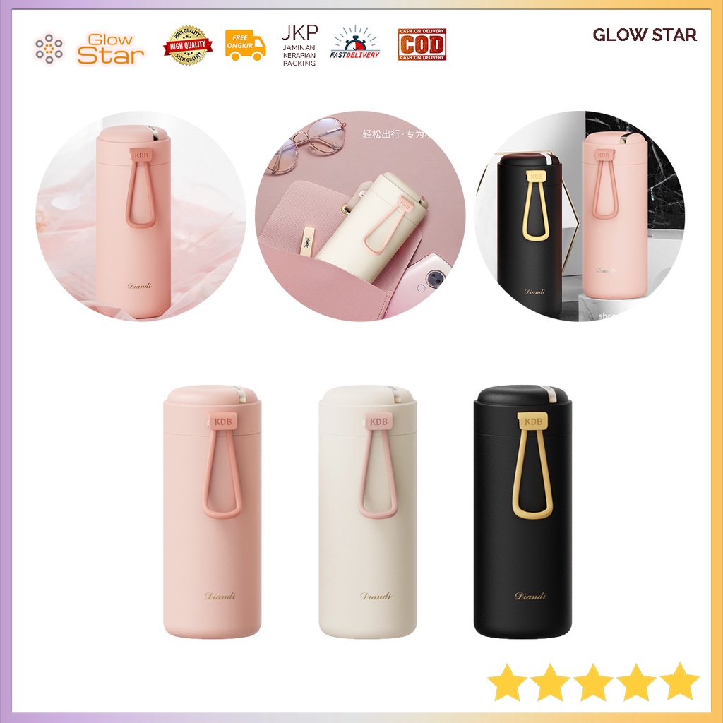 Thermos Termos Mini Gelas Diandi KDB -  350 ml Botol Tumbler Kopi Teh Stainless Steel BPA Premium awet tahan lama Hitam Putih Pink Blue  Hadiah Gift Premium