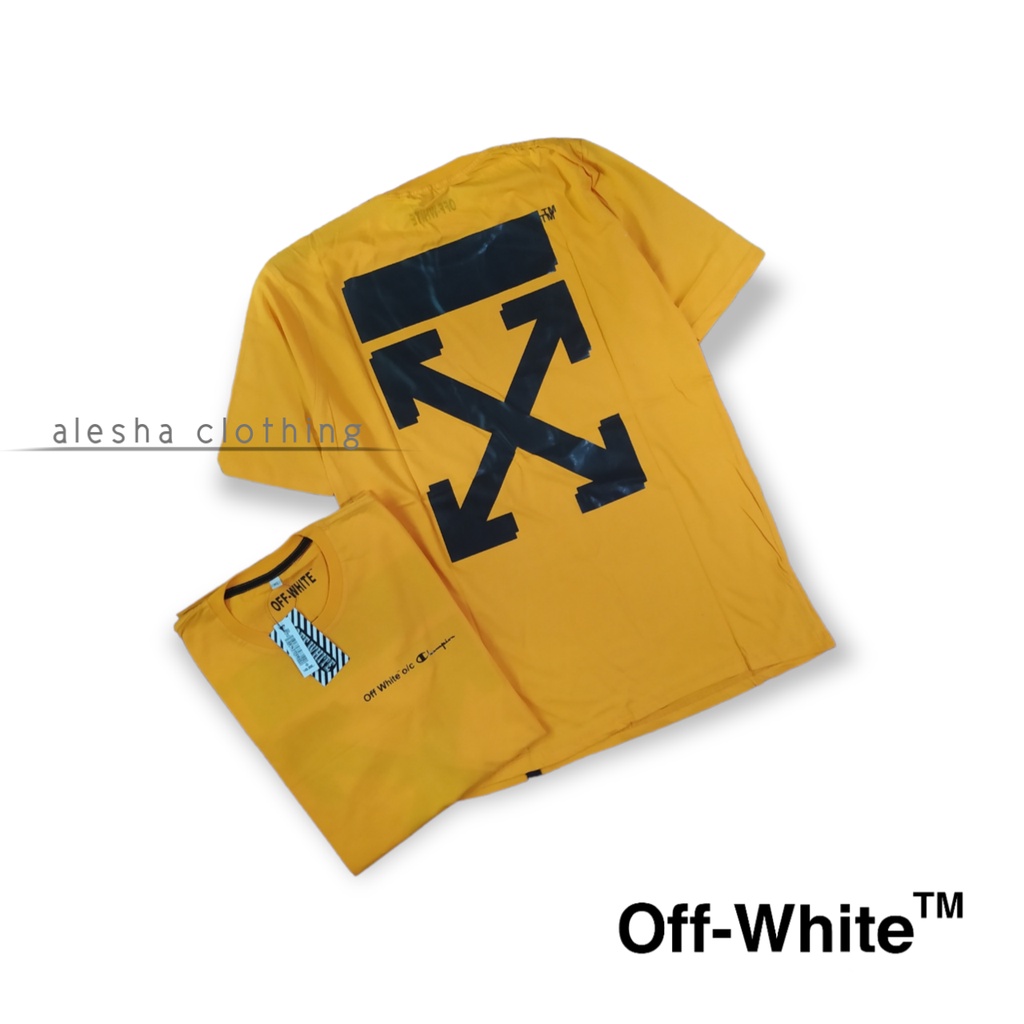 CUCI GUDANG KAOS DISTRO PRIA OFF WHITE PREMIUM UNISEK COWOK CEWEK COD