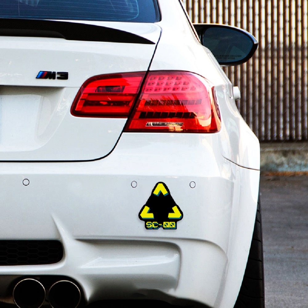 Cyberpunk 2077 Mobil Sepeda Motor Skuter Sepeda Stiker Reflektif Peringatan Tanda Seru Gaya Cyberpunk Decal Untuk Honda