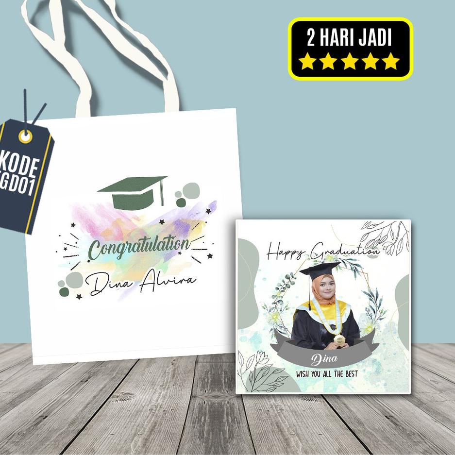 

Hot Sale - Kado Wisuda Wall Decor Kayu MDF 20x20 cm ホ