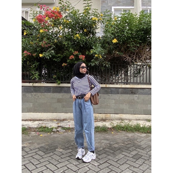 Kaos Oversize Stripes Longsleeves Katun 30s