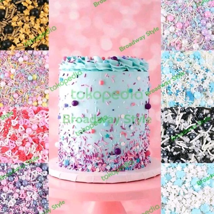 

Hiasan Mutiara Kue Sprinkle Confetti Cake Pearl Sprinkle Edible Topper