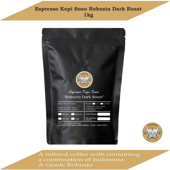 

ESPRESSO KOPI SUSU ROBUSTA DARK ROAST / HITAM BERMINYAK