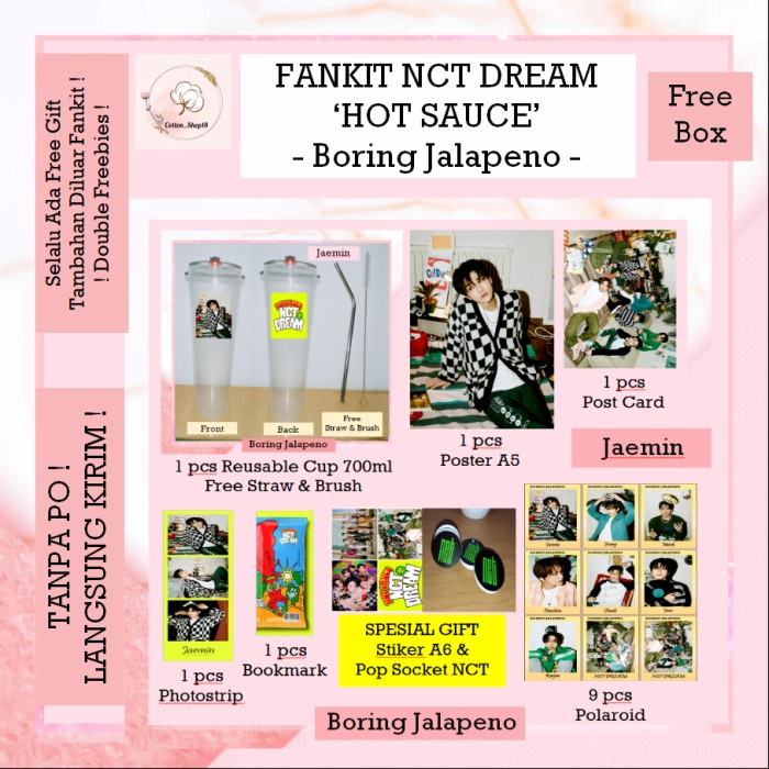 

Cuci Gudang Ready Fankit Nct Dream Hot Souce "Boring Jalapenos" Reusable Cup Berkualitas