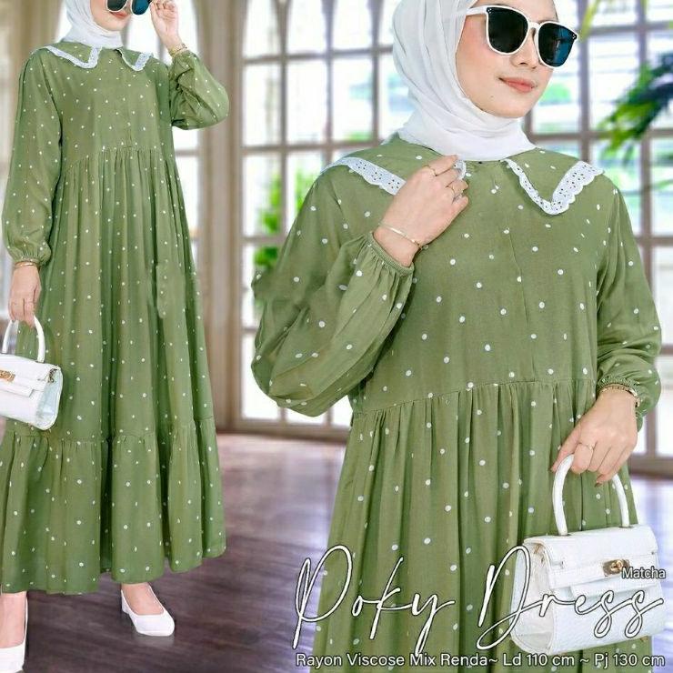 Terbaik MIDI DRESS POLKADOT//MIDI DRES PREMIUM//MIDI DRESS MUSLIM//MIDI DRESS KOREA TERBARU