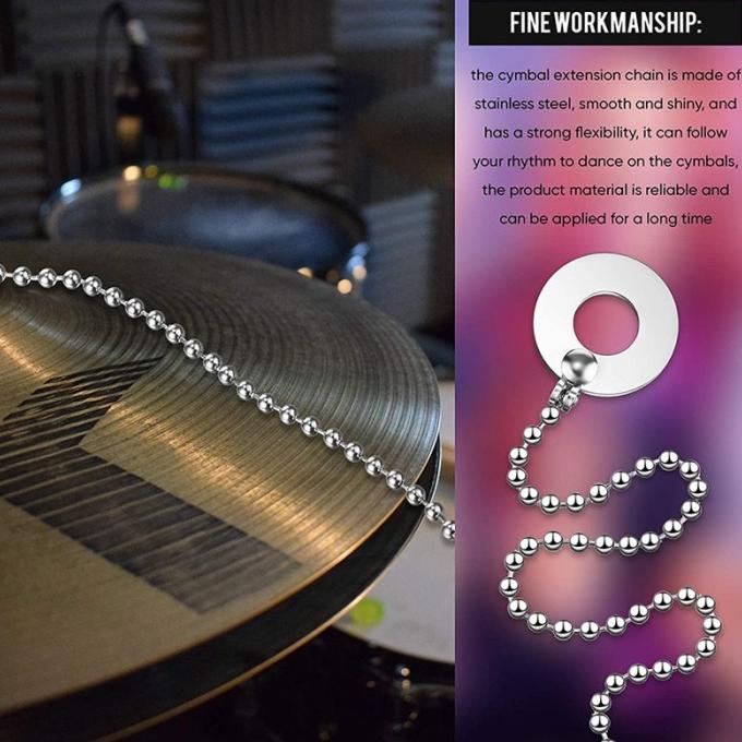 2 Pieces Cymbal Sizzler Chain Drum Set Drum Cymbal Chain Cymbal