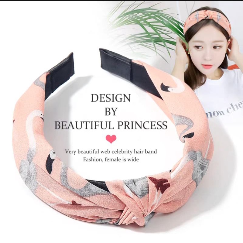 Bando Korea Simpul Motif Bunga Lebar 4cm Bando Simpul Wanita Bandana Frame Motif Bunga Daisy Headband