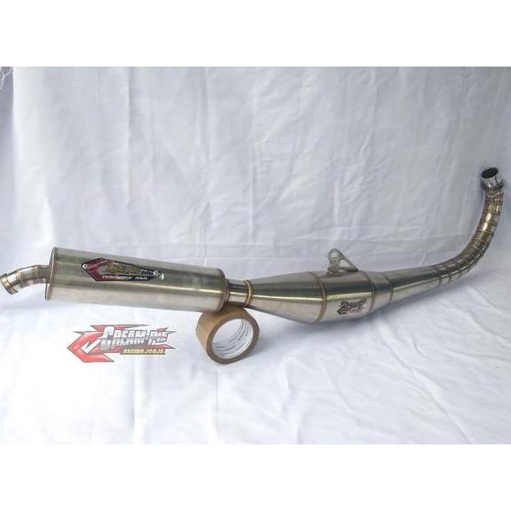 SPAREPART MOTOR KNALPOT CREAMPIE SATRIA 2 TAK STAINLIES SPART 9377