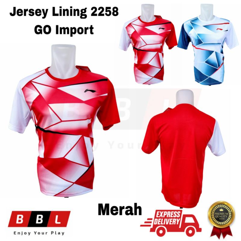 Jersey Badminton Lining 2258 Grade Ori Import kaos Lining Import Victor Kaos badminton Lining Import