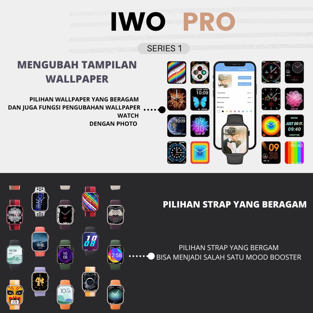 BERGARANSI✅ SMART WATCH IWO PAKET SPECIAL FOR IOS DAN  ANDROID SHASHA_GWB