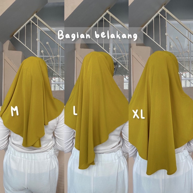 Bergo Hamidah Non Pet Jersey / Bergo Instan Malay Non Pad Daily / hijab instan size M L XL