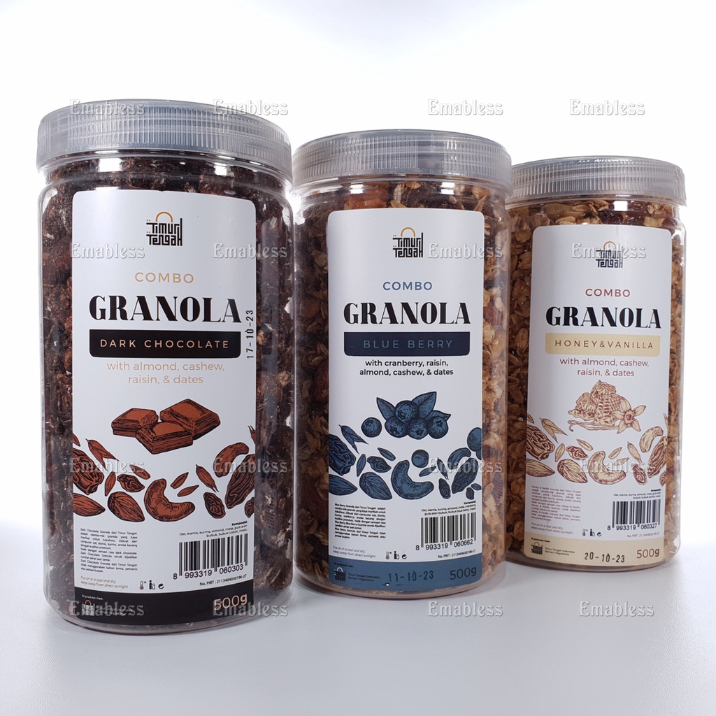 

Timur Tengah Granola Sereal Makanan Sehat 500gr Honey Vanilla Dark Chocolate Blueberry