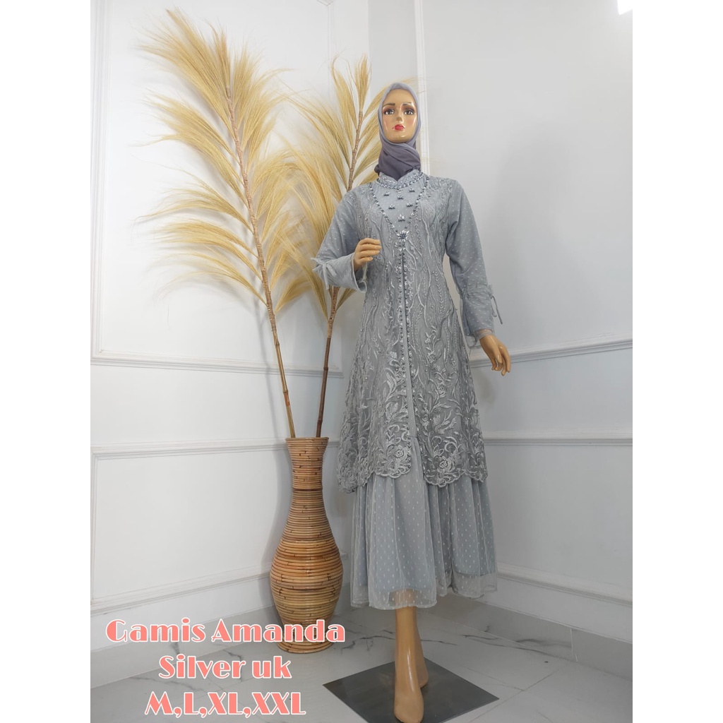 Gamis Kebaya Modern Tulle Bordir / Kebaya Gamis Pesta Mewah / Kebaya Kondangan / Gamis Brukat Modern