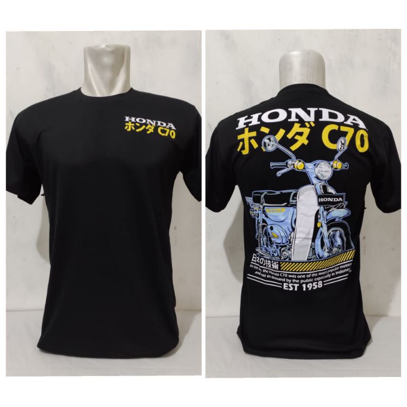 Kaos oblong honda c70 hitam distro