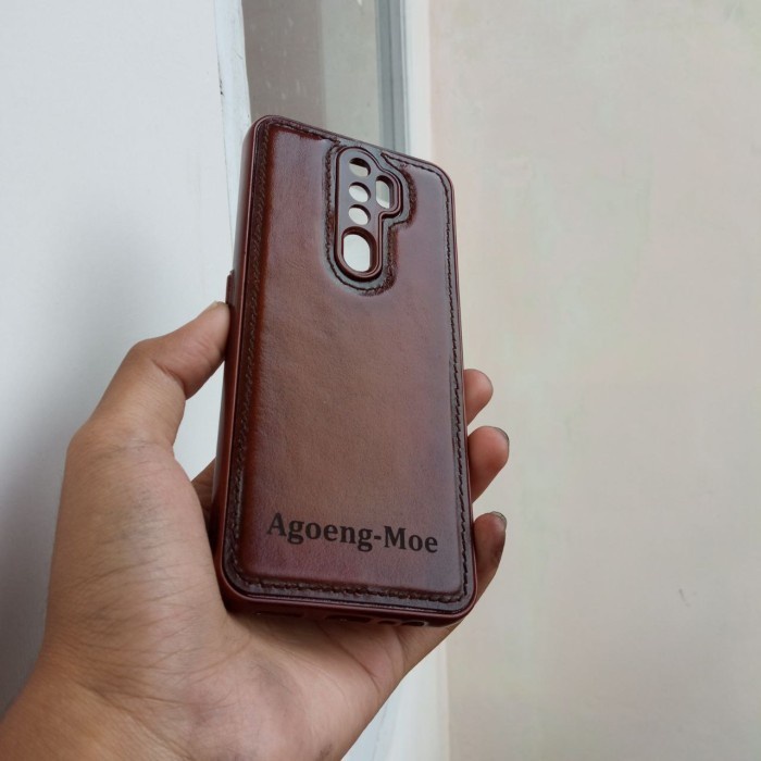 Custom Case Kulit Asli Oppo A9 2020 / A5 2020 Free Design Nama &amp; Logo