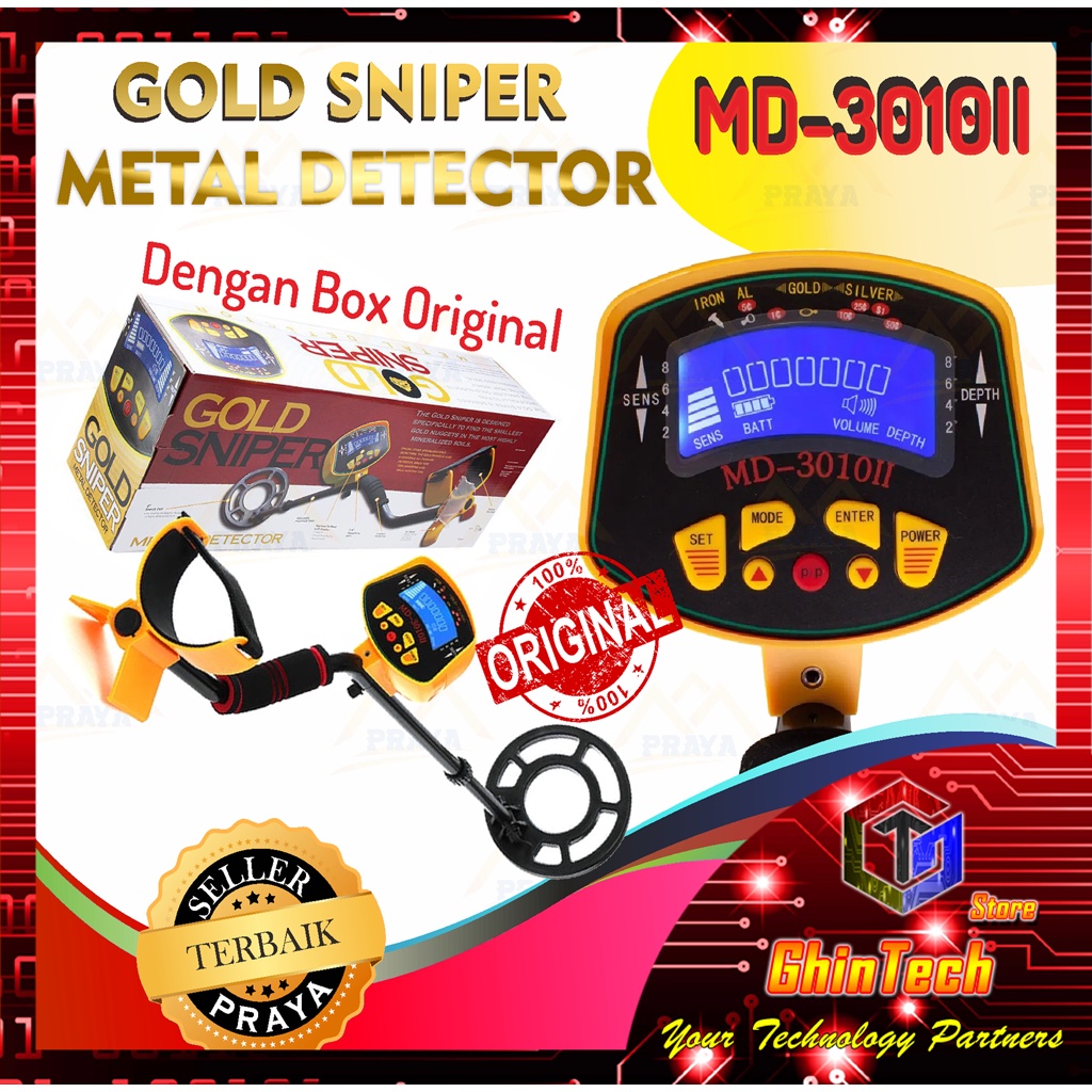 METAL GOLD SNIPER DETECTOR MD3010II DETEKSI LOGAM EMAS PERAK