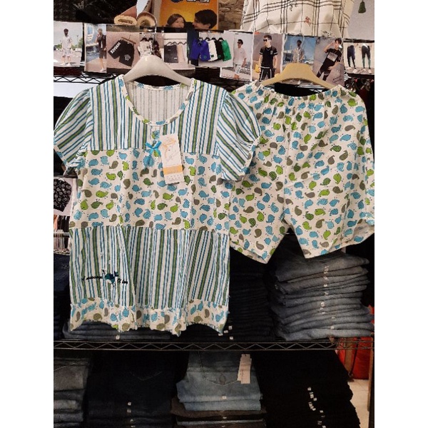 baju tidur kaus all size moshi Yumico celana pendek