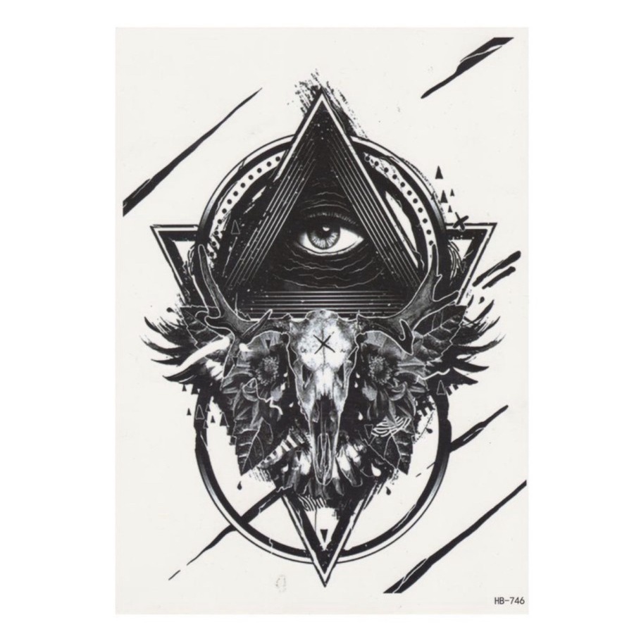 { BISA COD } TATO TEMPORER TRIANGLE ILUMINATI EYE Temporary Tatoo palsu sticker