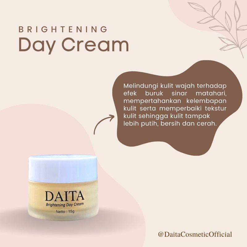 Daita Brightening Series - Facial Foam / Day Cream / Night Cream - Sabun &amp; Krim Pencerah Wajah