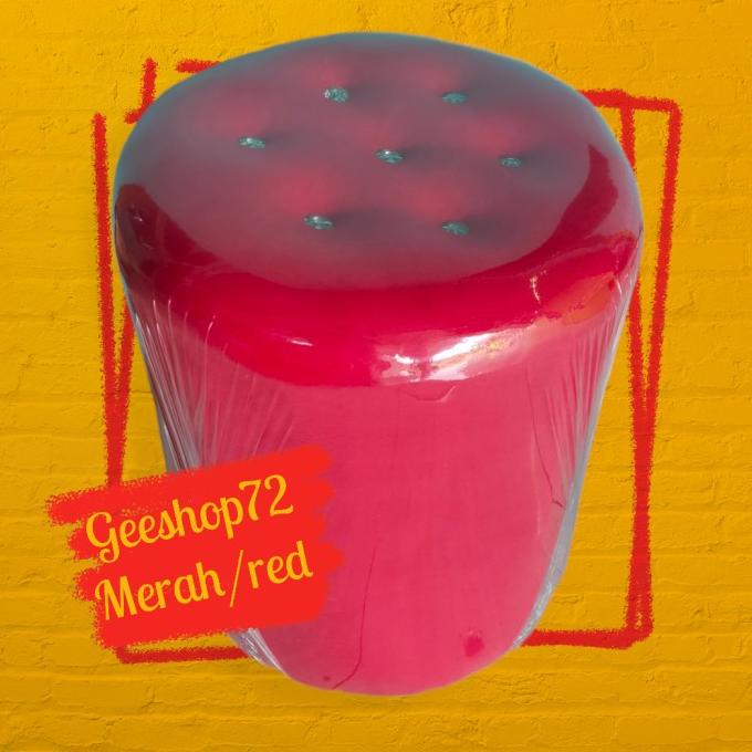 sofa stool bulat kancing