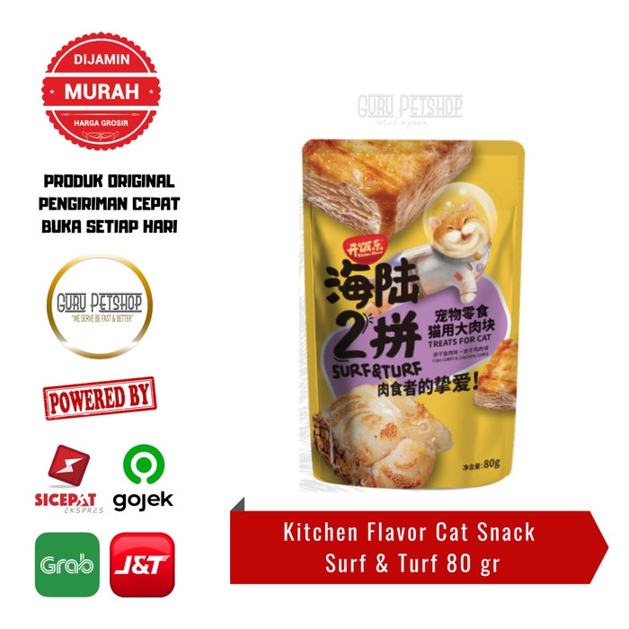 Kitchen Flavor Cat Snack Surf &amp; Turf 80 gr Snack Camilan Kucing