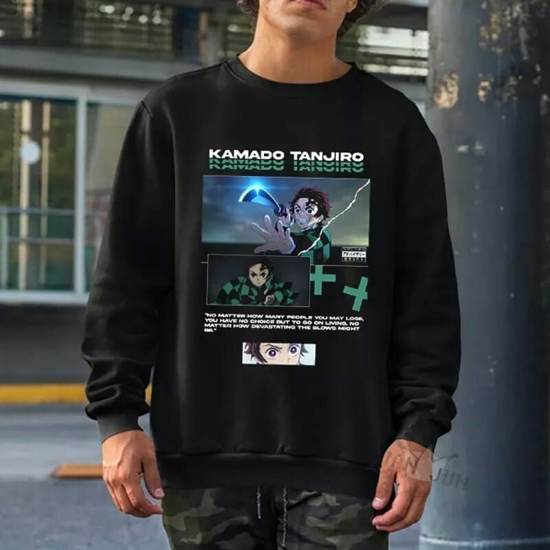 BISA COD// fashion pria terbaru size M|L,XL,XXL sweater pria keren pakaian pria terlaris sweater tanjiro - panteloni